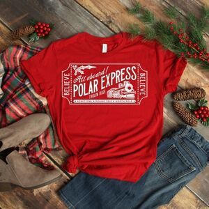 Adult Polar Express Short Sleeve Shirt NWT